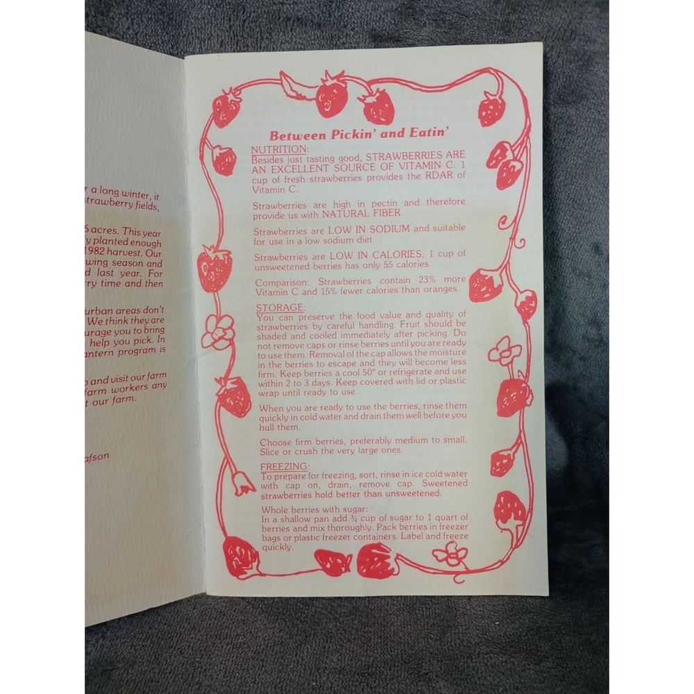 Richmond Virginia Ashland Berry Farm 1980's Pamphlet Recipes Pies Desserts - Picture 3 of 7